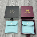 Custom Macaron Color Blue Leather Envelope Gift Pouch Luxury PU Leather Jewelry Bag With Metal Button