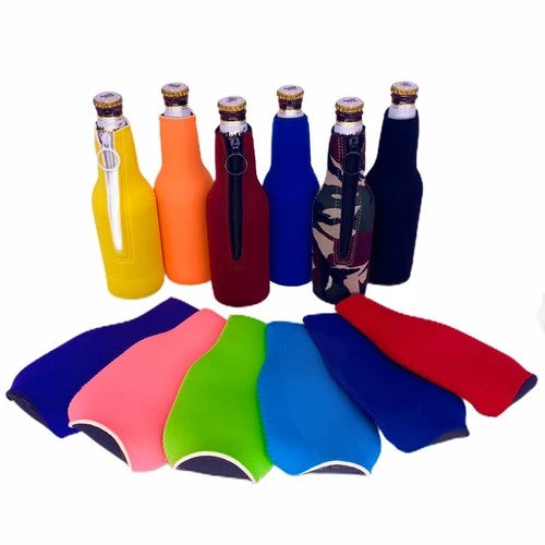 Neoprene Bottle Koozies Insulated and Foldable Drink Cooler Cover Portable and Washable for Long Lasting Use