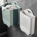 Multi-function Bathroom Plastic Foldable Wall Mounted Laundry Hanging Storage Basket