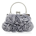 New Red Rose Flower Evening Bag for Ladies Wedding Party Purses Bridal Stylish Tote Bags Silk Handmade Women's Handbag
