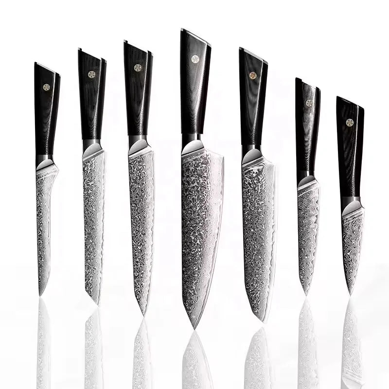 Kitchen Knife Set G10 Handle Vg10 Damascus Chef Knife Japanese Pro Series