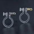Clear Hypoallergenic Plastic Resin Ear Clip Earrings Double-Ended U-Shaped Ear Hook for Parties Weddings Classic Style for Gifts