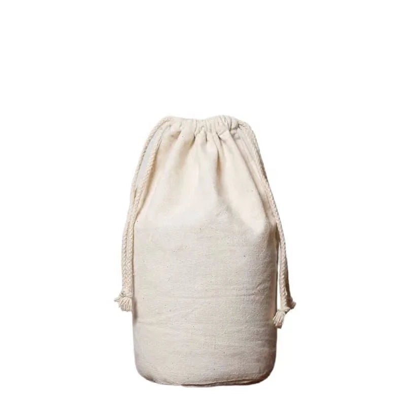 Eco Organic Cotton Drawstring Bag Recyclable Linen Muslin Gift Packaging Pouch Wholesale for Rice Use