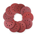 100pcs Quick Change Red Abrasive 125 mm 5'' Inch 8 Holes Hook and Loop Sanding Discs