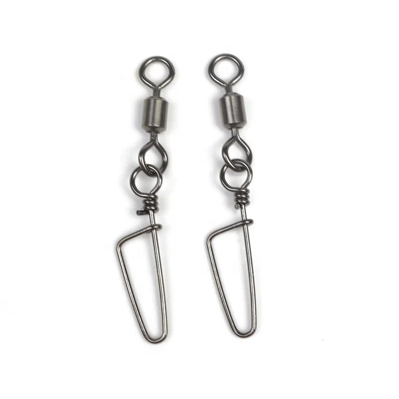 Wholesale Bulk Fishing Swivels High Strength Copper Stainless Steel Ball Bearing Swivels Fishing Swivel Snap With Coastlock Snap