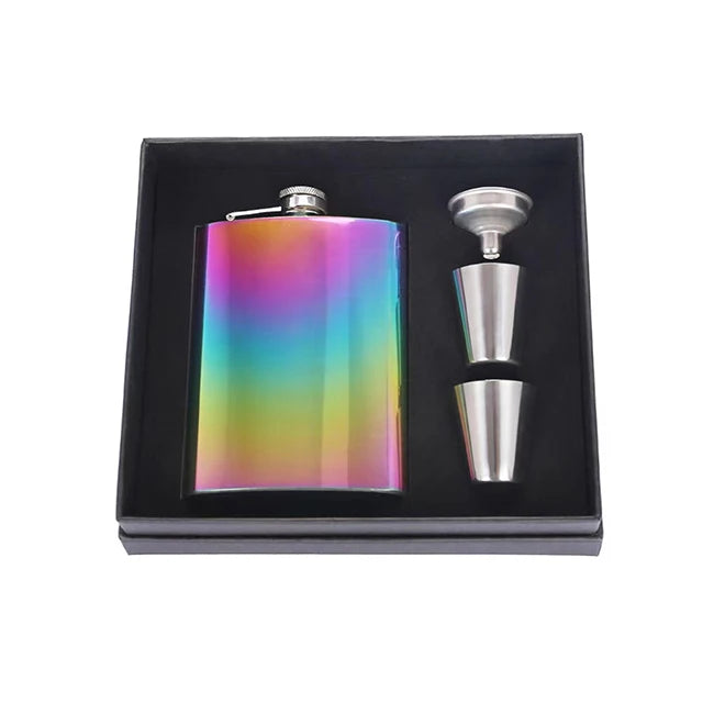 Stainless Steel Hip Flask Gift Set for Parties Fathers Day Present Featuring Durable Metal Flask