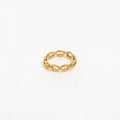 Joolim Jewelry Wholesale 18K Gold Plated Hollow Link Chain Stainless Steel Rings for Women Rings