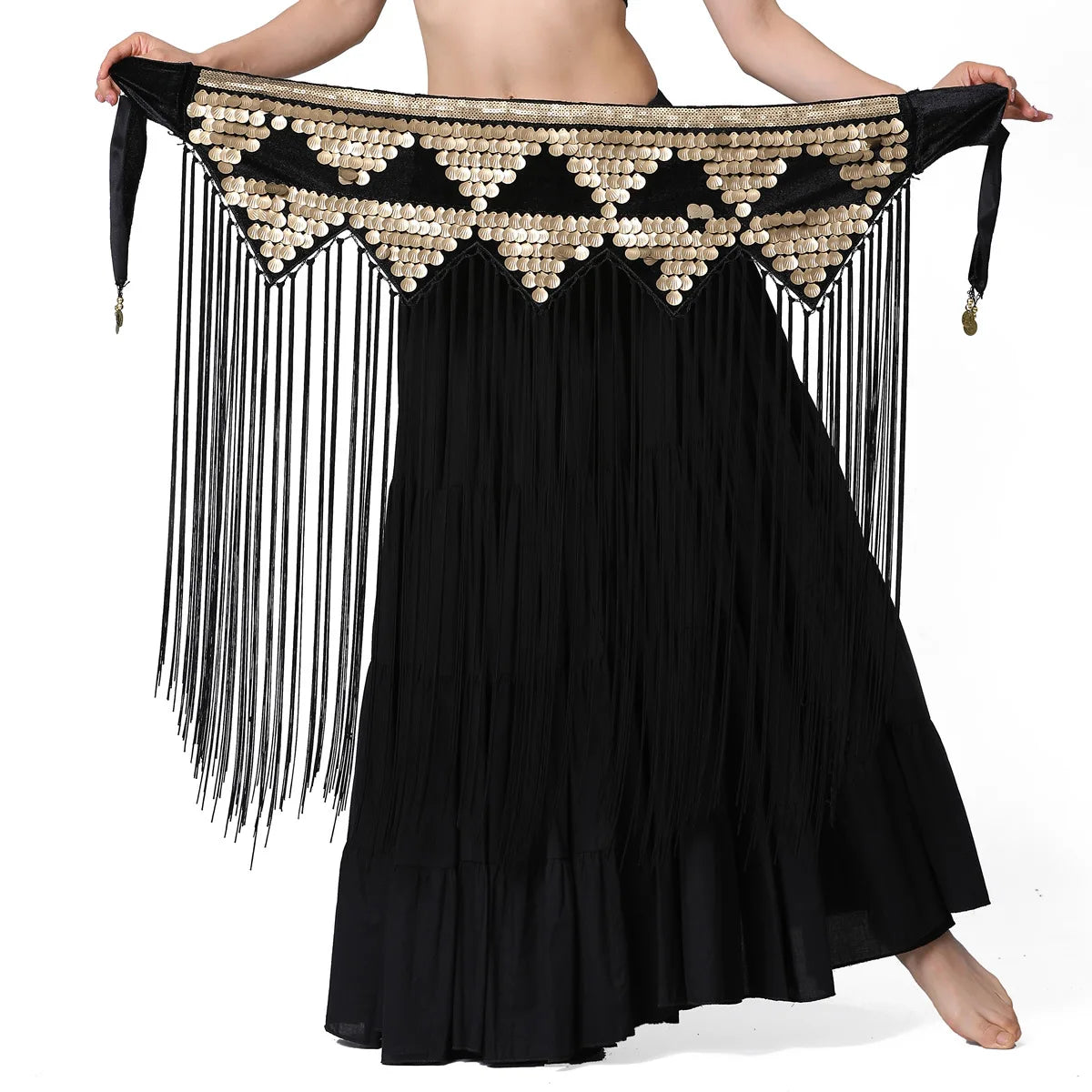 Belly Dance Performance Retro Tribal Style Long Tassel Hip Body  Waist Chain