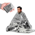 Kongbo 52" X 84" First Aid Rescue Promotion Bulk Waterproof Mylar Survival Emergency Rescue Foil Thermal Blanket Silver for Cold