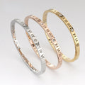Fashion Waterproof Jewelry 18K Gold Plated Roman Numeral Bracelets Tarnish Free Stainless Steel Cubic Zirconia Bracelet YF2935