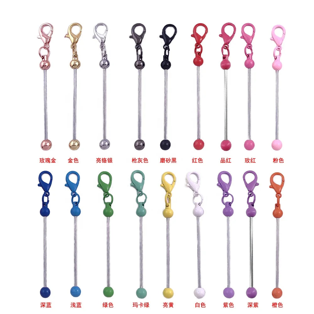 18 Colors Novelty Gifts 2025 Beadable Gifts Lobster Clip Metal Mini Beadable Zipper Bars Mini Beadable bar Keychains