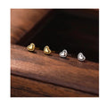 Real Pure S925 Sterling Silver Love Heart Stud Earrings for Women Jewelry Accessories YB-XY-213