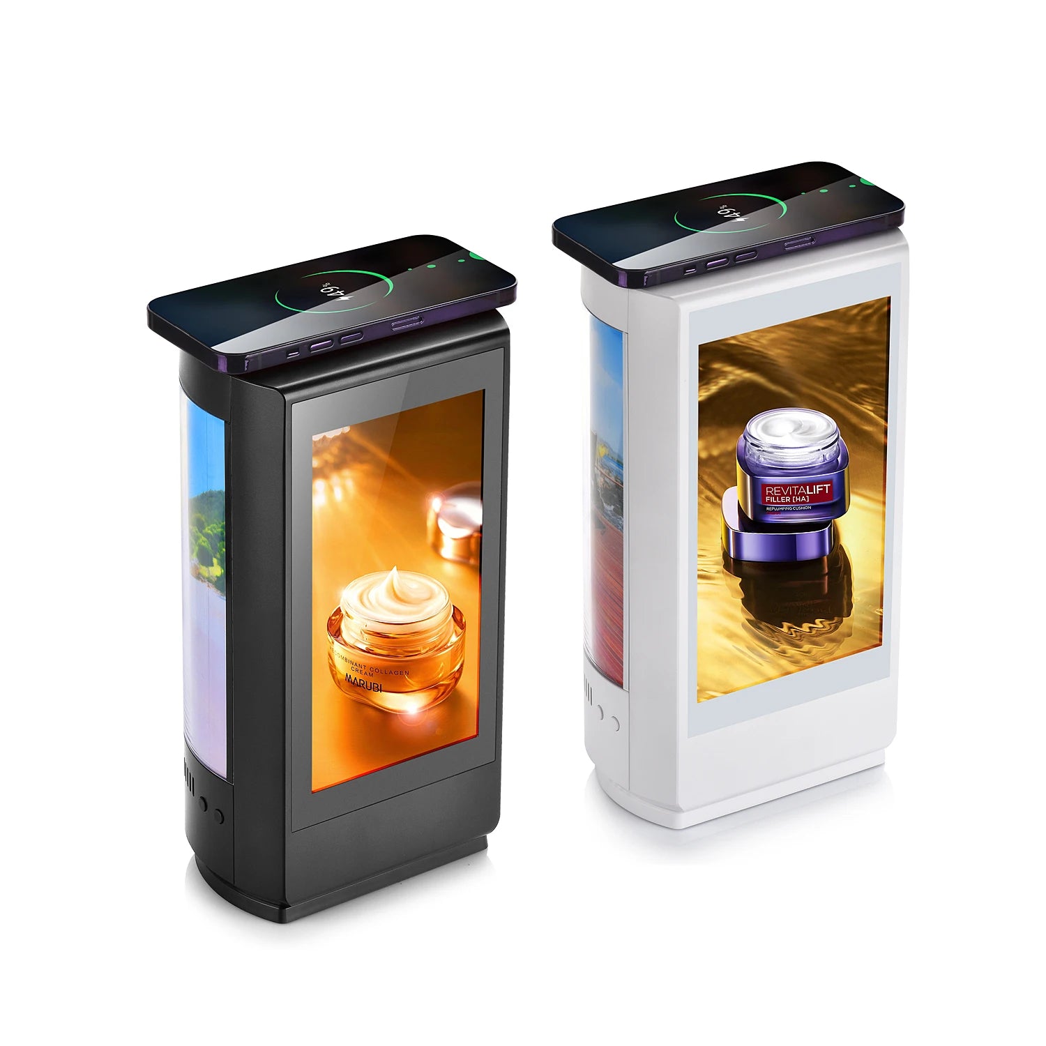 FYD-04 RK3126 Android Version WIreless Charging and LED Backlights Bar Table Advertising Display 7 Inch Vertical Screen