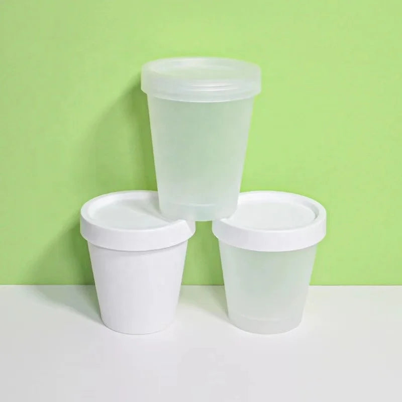 Translucent PET Plastic 100g 250g Ice Cream Cream Jar Dyestuff Container Bulk Empty White 1pcs for False Eyelashes Shampoo