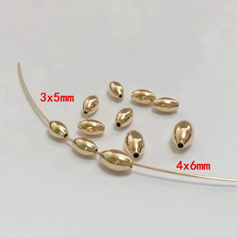 Bulk Wholesale Oval 14K Gold Filled Rice Beads 3x5mm Hole:Approx 1mm 1033130
