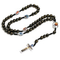 Plastic Rosary Religious Cross 10mm Beads Catholic Rosaries Gilding Jewelry Necklaces Holy Communion Engagement Gift