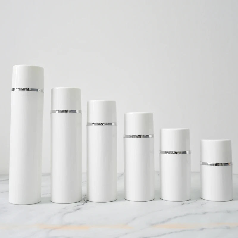 White Round Plastic Acrylic Lotion Pe Bottle 30ml 50ml 100ml 120ml 150ml Airless Pump Bottle Face Cream