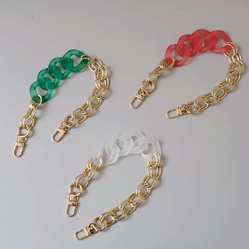 ZONESIN Wholesale Fashion Female Gold Metal Matte Acrylic Purse Chain for Handbags