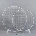 Wholesale Wedding Props Wrought Iron Ring Arches Outdoor Lawn Wedding White Gold Wedding Circle Arch Flower Stand