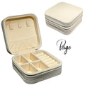 Luxury Portable Travel Ring Necklace Jewellery Boxes Packaging Case PU Leather Velvet Storage Jewelry Box Organizer Custom