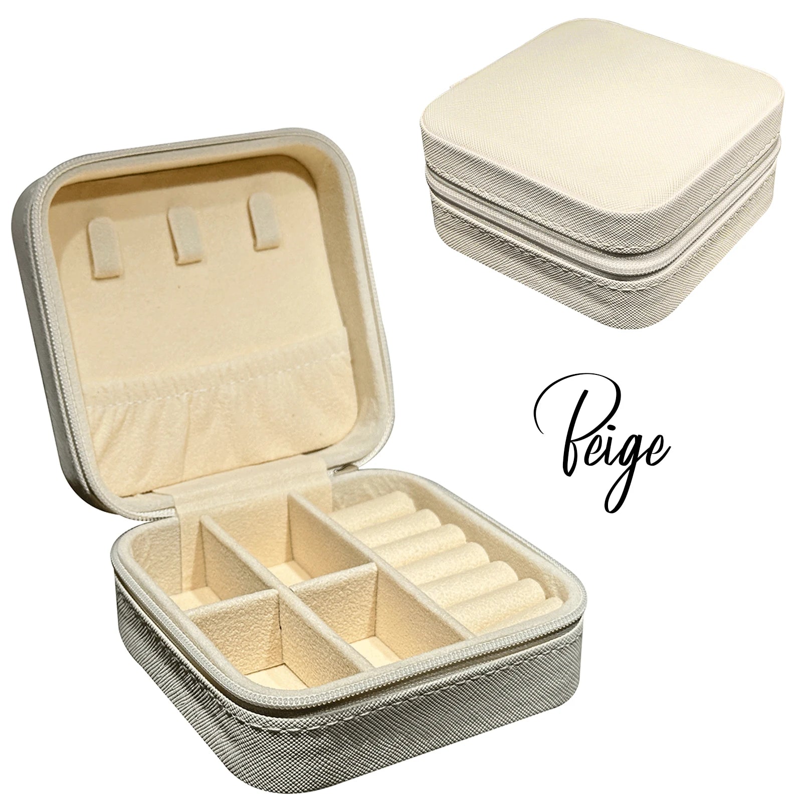 Luxury Portable Travel Ring Necklace Jewellery Boxes Packaging Case PU Leather Velvet Storage Jewelry Box Organizer Custom