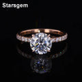 Starsgem Four Claw 14K Gold 1.0ct Pave Setting Lab Grown Diamond Wedding Engagement Ring