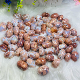 2-3 cm Wholesale High Quality Polished Tumbled Stone Petal Agate Crystal Tumbled Stone for Decoration