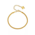Minimalist Snake Bracelet for Women Thick Flat Gold Plated Stainless Steel Chain for Gifts Weddings Parties