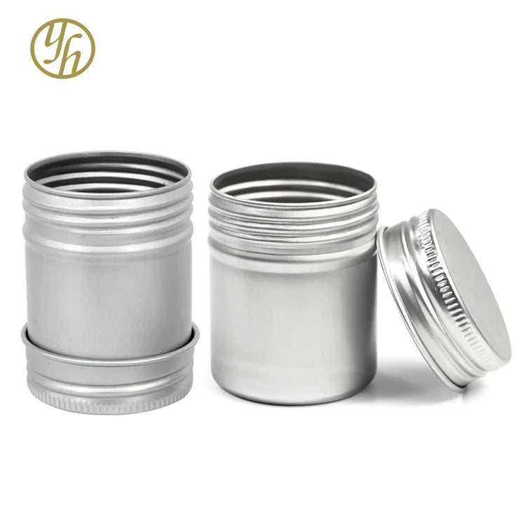 Small Cosmetic Empty Aluminum Jar Round Candy Tins Cosmetic Cosmetic Lip Balm Custom logo Tin  Box Packaging