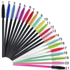 50pcs Silicone Brushes Disposable Eyelash Tool Comb Mascara Wands Makeup Brushes Individual Applicator Kit for Eye Applicator