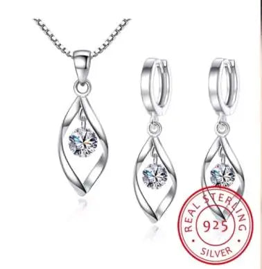 Fashion Oem Custom 925 Sterling Silver Charm Copper Silver Plated Zircon Wave Pendant Necklace for Women Jewelry