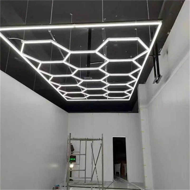 High Power Hexagonal Ceiling LED Work Light Series of Lights for Car Workshop Honeycomb LED Lighting