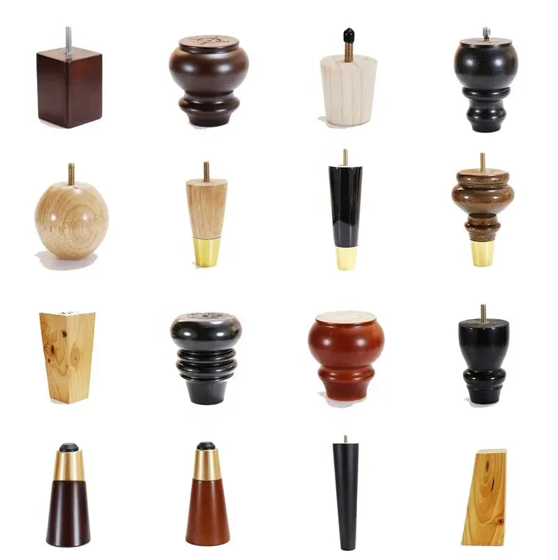 Customized Solid Wood Furniture Legs Furniture Accessories Modern Solid Wood Cabinet Legs Furniture Sofa Wooden Foot Chair Legs