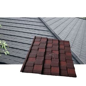Building Materials Modern Color Stone Coated Wind Resistant Aluzinc Metal Roofing Shingle Tile with Lifetime Warranty for Africa