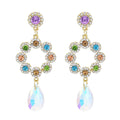 Rhinestones Women Drop Earrings Elegant Crystal Pendant Wedding Party Statement Earrings