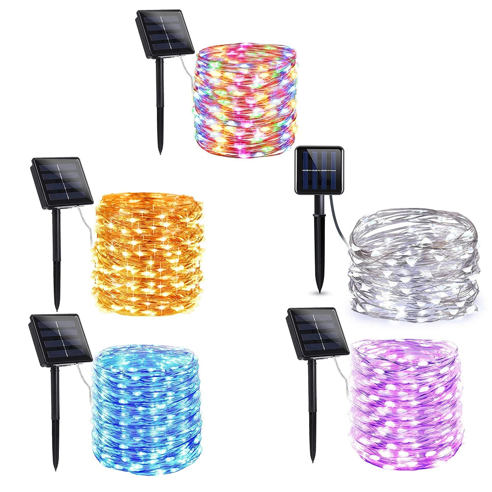 10M 20M Solar LED String Light Outdoor Garden Decoration 100 LEDs 200 LEDs Fairy Light for Party Christmas Xmas Wedding Holiday