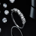 For SMR86 925 Sterling Silver Women's Engagement Ring with Heart Moissanite Rhodium Plated Prong Setting
