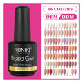 For RONIKI Customizable Logo Odorless UV Color Gel Nail Polish 15ml Bulk Resin Hema Free Rubber Base Coat Private Label