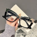 Elegant Double Color Oversize Multicolor Glasses Women Men Anti Blue Light UV400 Eye Protection Optical Shades Eyewear