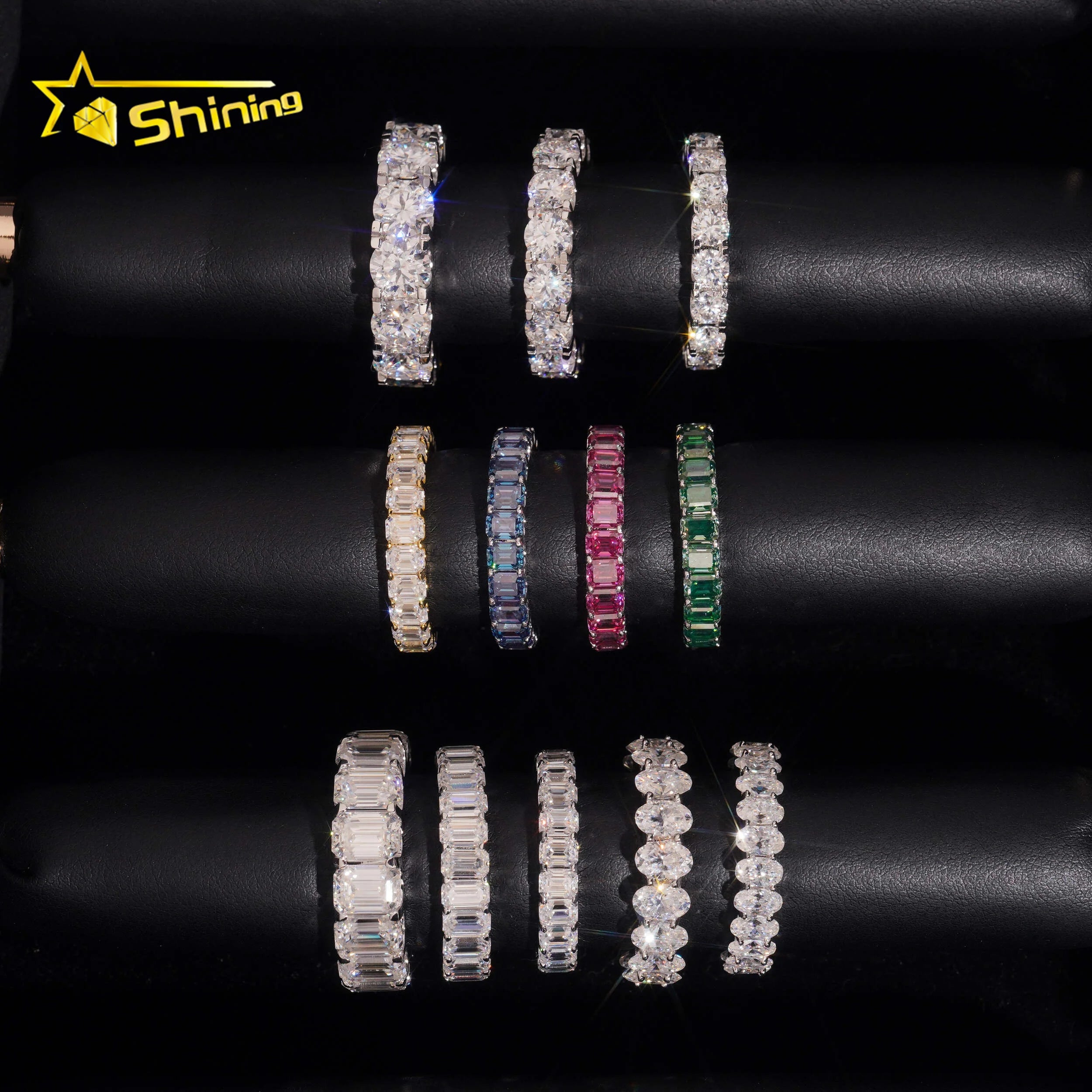 GRA Certificated 925 Silver Moissanite Rings Women Engagement Wedding Fine Jewelry Iced Out Moissanite Eternity Ring