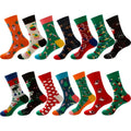 Custom logo Christmas Socks Animals Deer  Candy Character Santa Claus Cartoons  Various Patterns  Red Sox Cotton  Crew Socks Men