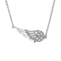 Fashion 925 Sterling Silver CZ Diamond Angel Wing Pendant Women Simple Necklace