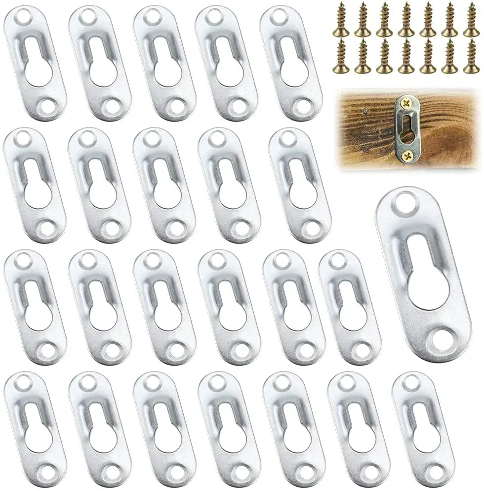 44mm X 16mm Single Keyhole Picture Frame Hangers Hanging Plate Hardware Tool Hooks Frame Hanger for Mirror Picture Frames