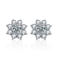 Wholesale Marguerite Flower Design Grade D Moissanite Earrings 925 Sterling Silver 0.5ct Moissanite Stud EarringS