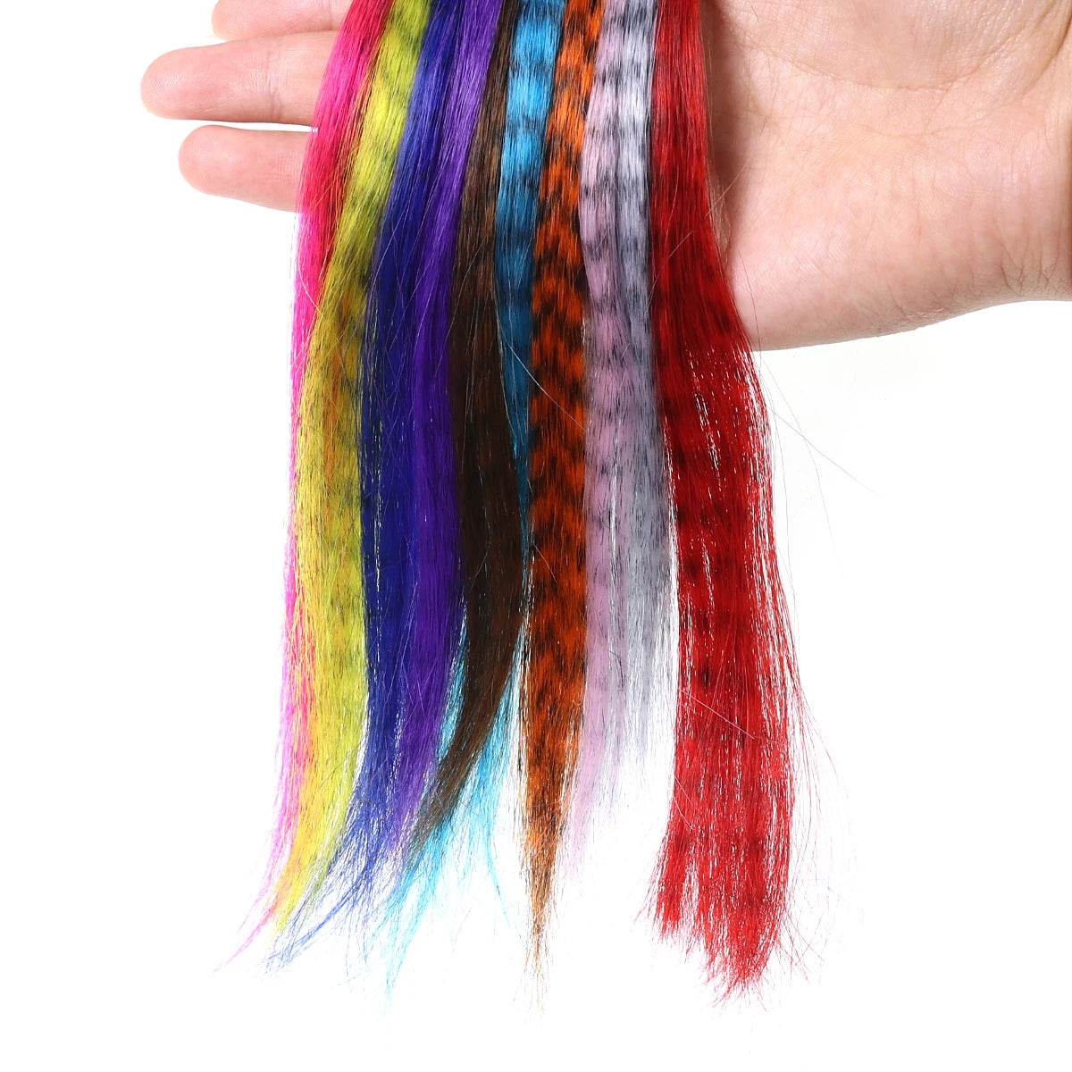 Bulk zebra Synthetic Hair Grizzly Fiber for Tying Pike Streamers Fly Tying Material Buck Tail Saltwater Minnow Flies Fiber