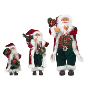 Christmas Ornaments Plastic Santa Claus Decoration Classical Red Green Christmas Santa Claus