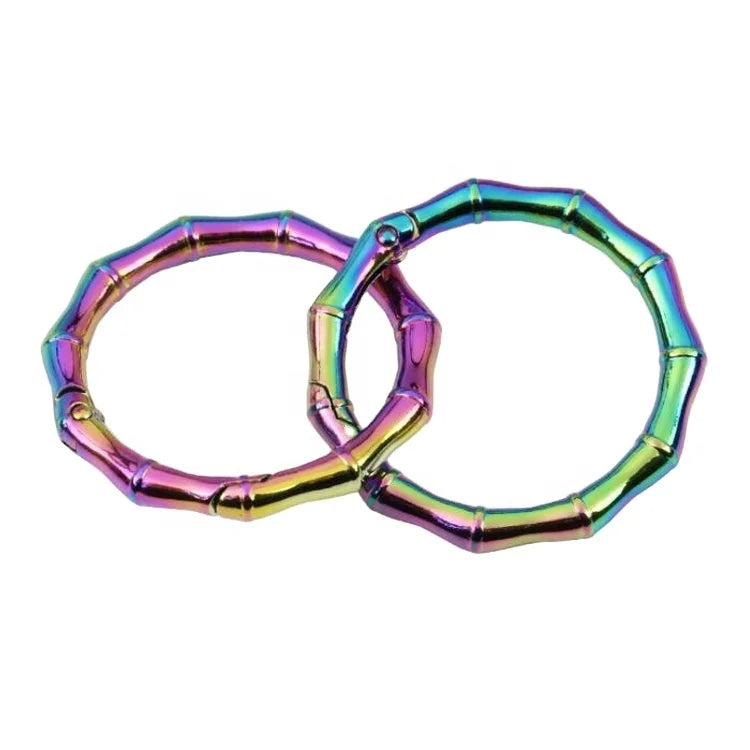 Luxury Safety Keyring & Handbag Strap Accessory Round Zinc Alloy Buckle Rainbow Plated Manufacturer's Brand O Rings for Keyrings