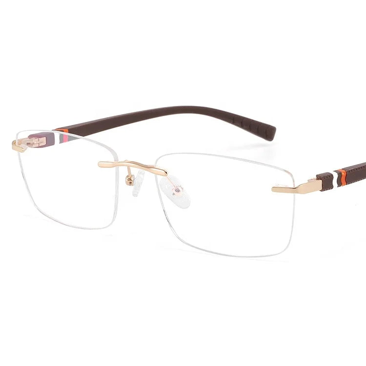 Vintage Rimless Square Eyeglasses Frames Cheap OEM Cycling Prescription Glasses Optical Sport Eyeglasses Trendy Eyewear 7007