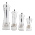 Adjustable Coarseness Clear Acrylic Pepper Grinder Mill and Salt Shaker Refillable Ceramic Rotor Plastic Pepper Mill Shakers
