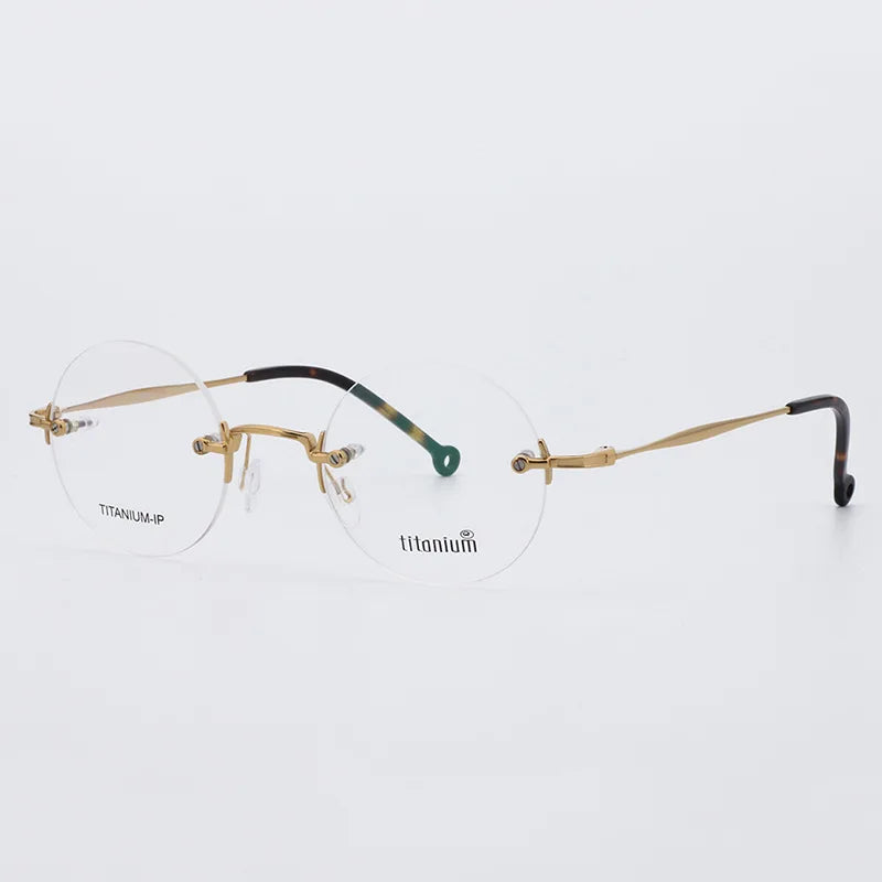 Frames Glasses Optical Eyewear Rimless Titanium Men Eye Glasses